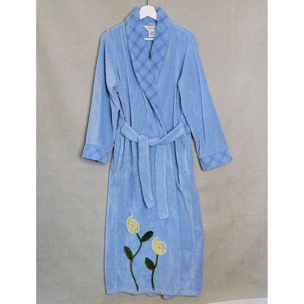 Vermont County Store Robe Chenille Garden Slumber Floral Wrap Womens Medium